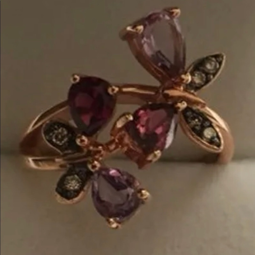 Le vain butterfly ring beautiful 14 kt gold engraved in ring - Picture 2 of 10